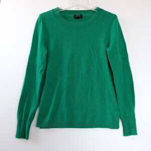 J CREW 100% Cashmere Crewneck Sweater XS Kelly Green Style #K1313 A art-school